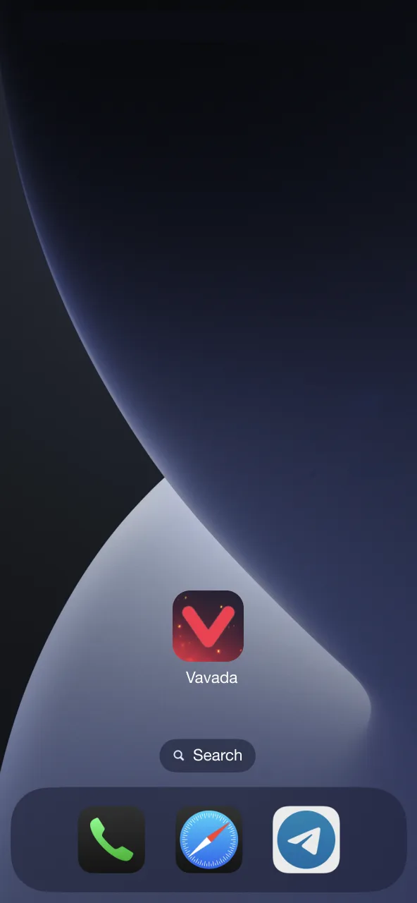 Let the Vavada casino app finish installing on your device.