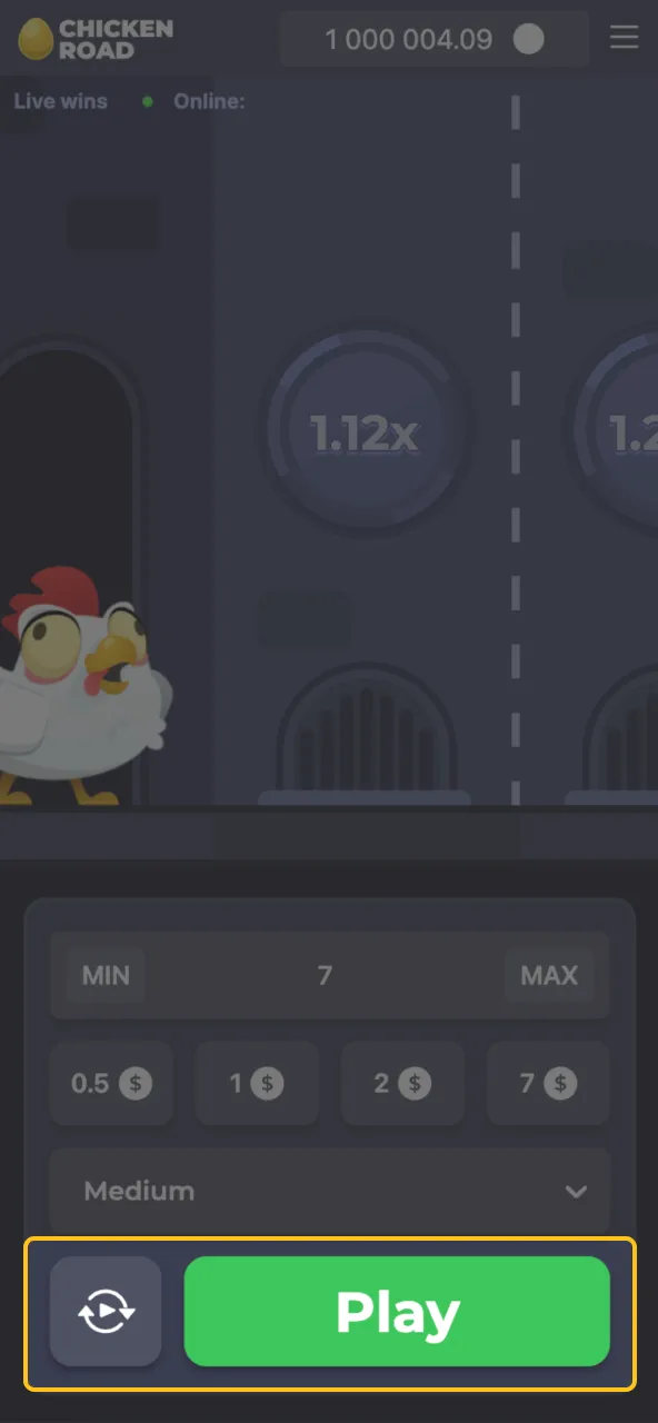 Begin Chicken Road action by hitting the Play button.