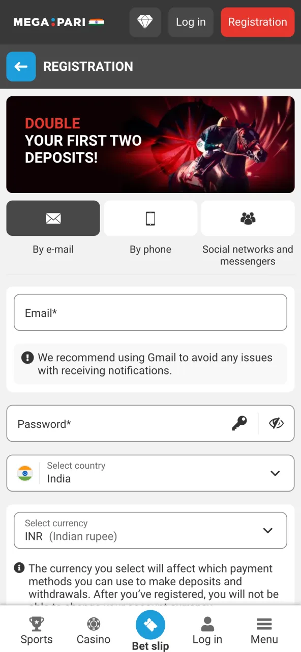 Register at Megapari and enter Chicken Road promo.