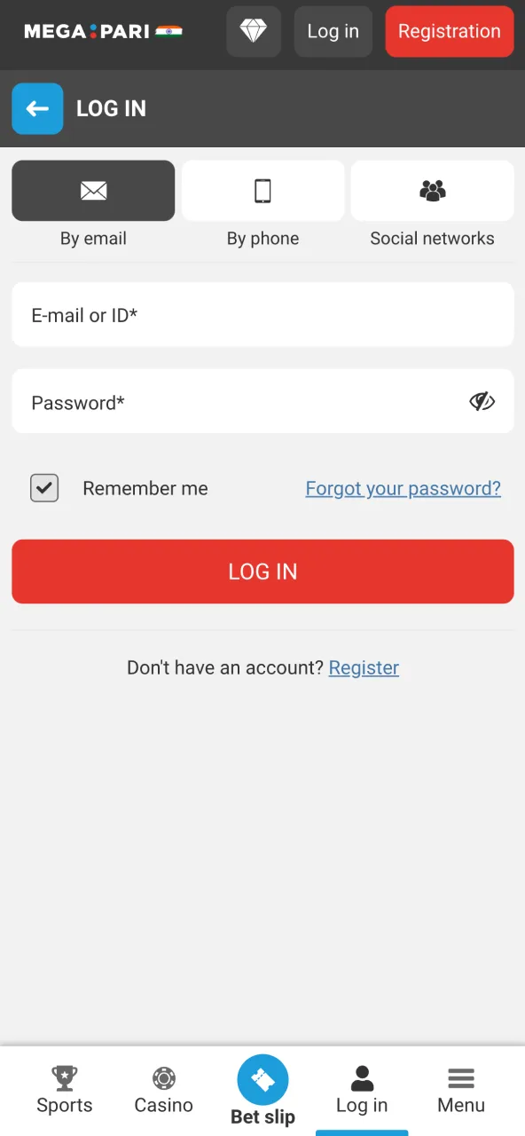 Log in to your Megapari account to start Chicken Road.