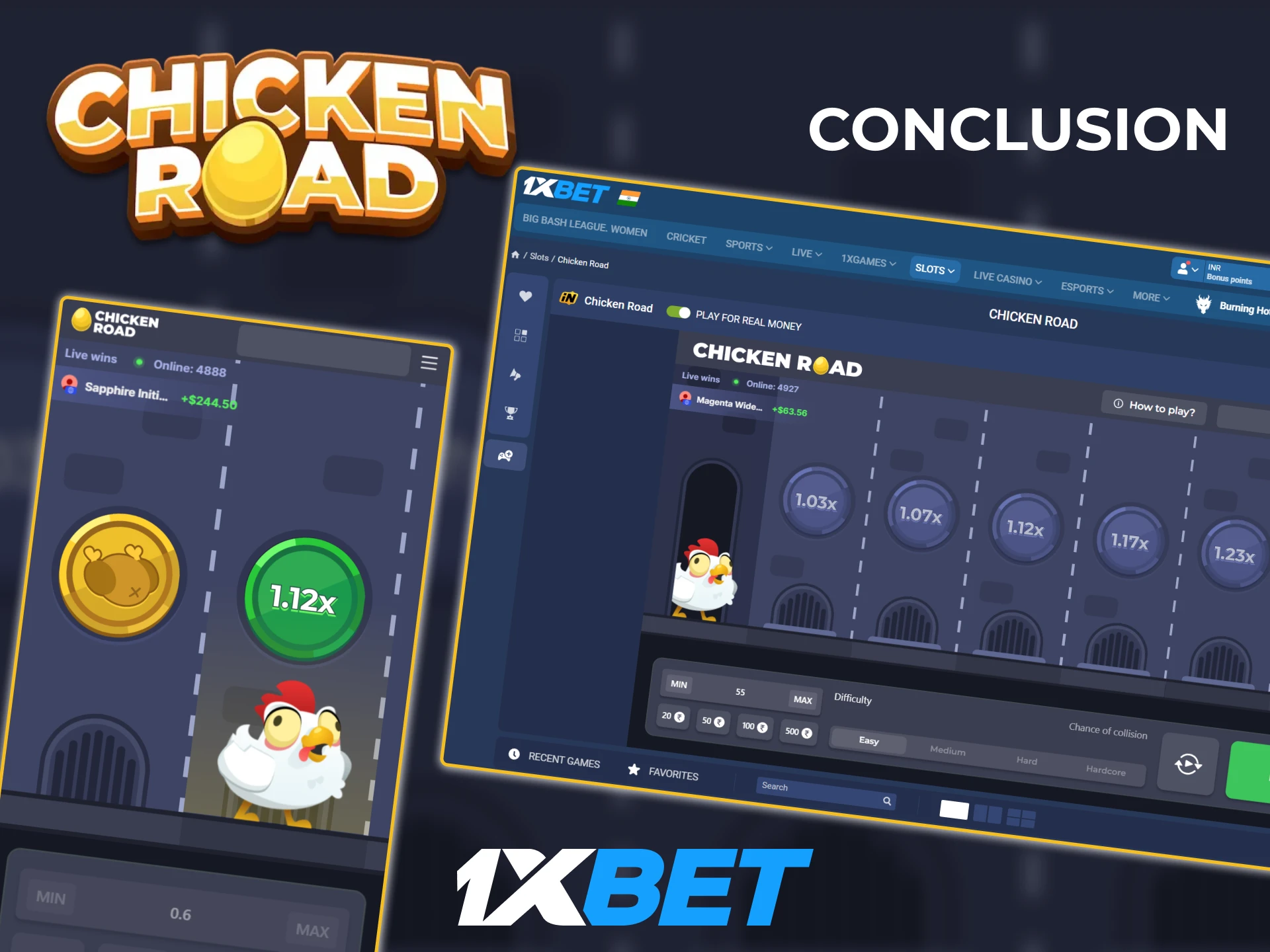 Enjoy playing Chicken Road on the 1xbet platform.
