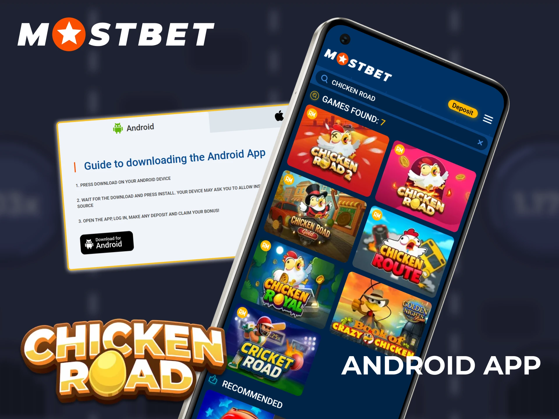 Download the Mostbet Android app to play the Chicken Road game on your Android device.