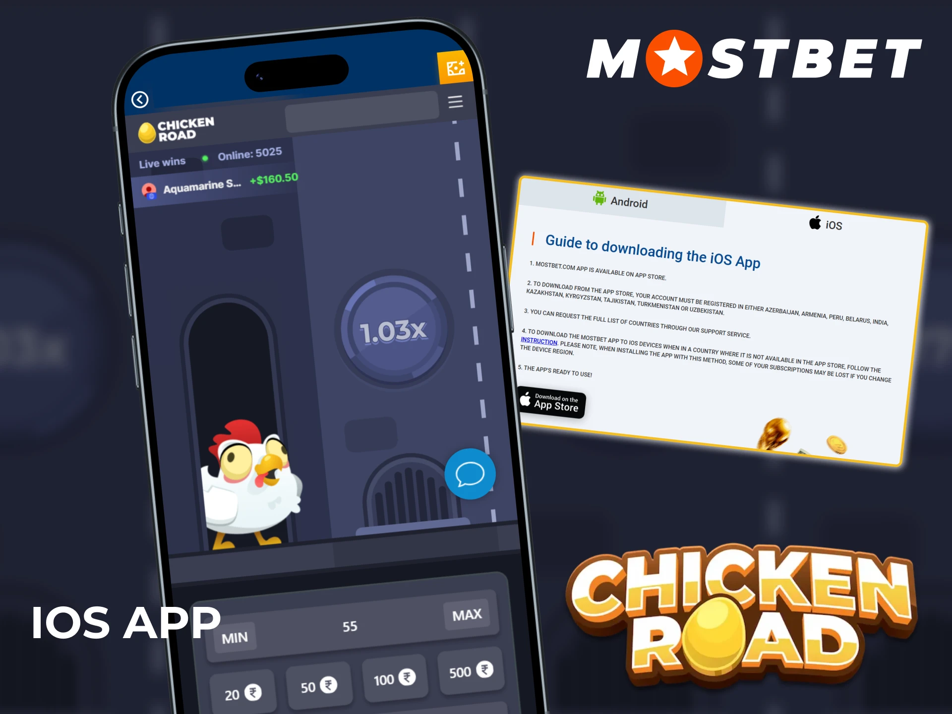 Mostbet iOS app is also available for Chicken Road players.