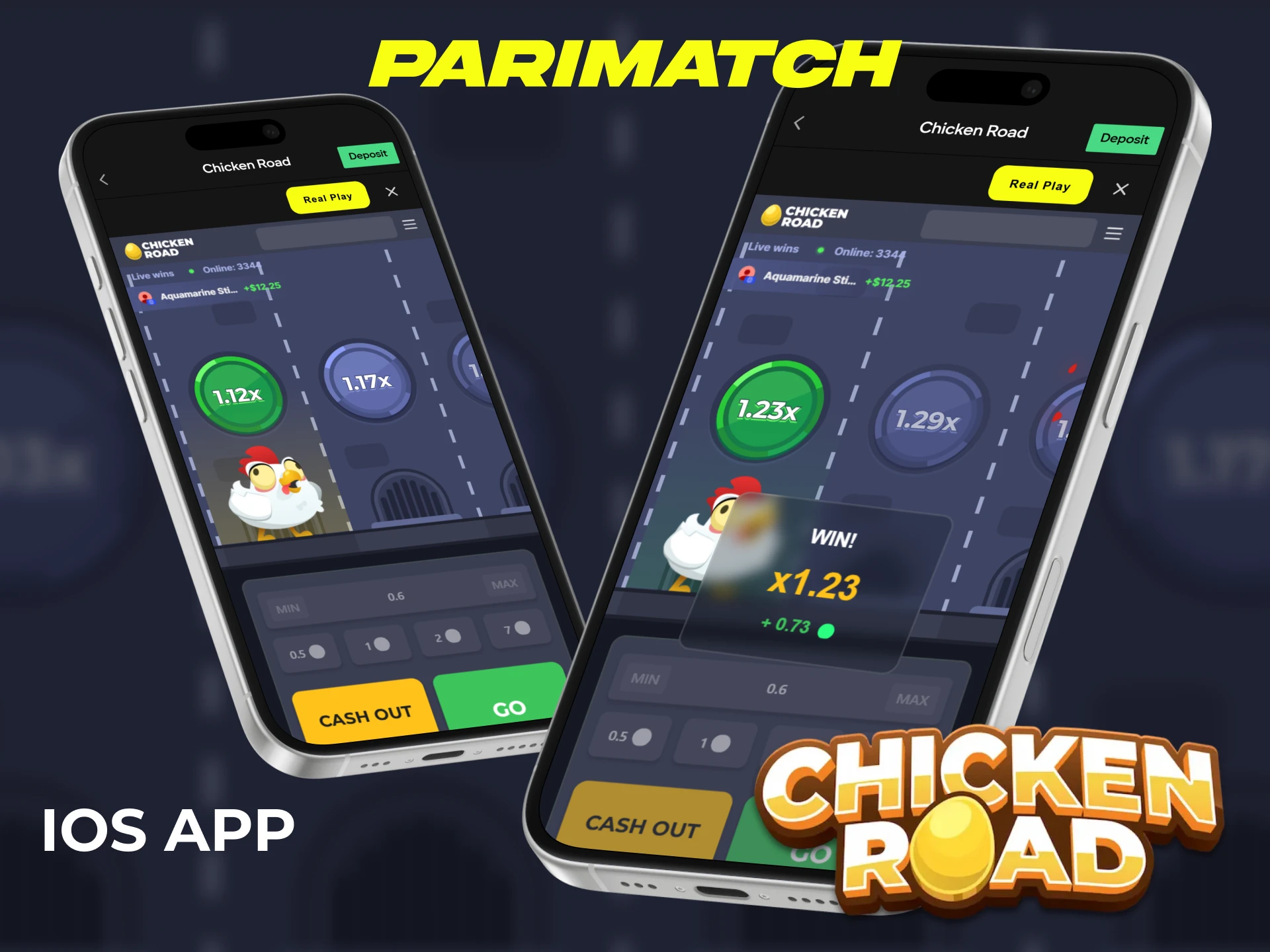 Check out the Parimatch app for iOS and choose it to play Chicken Road.