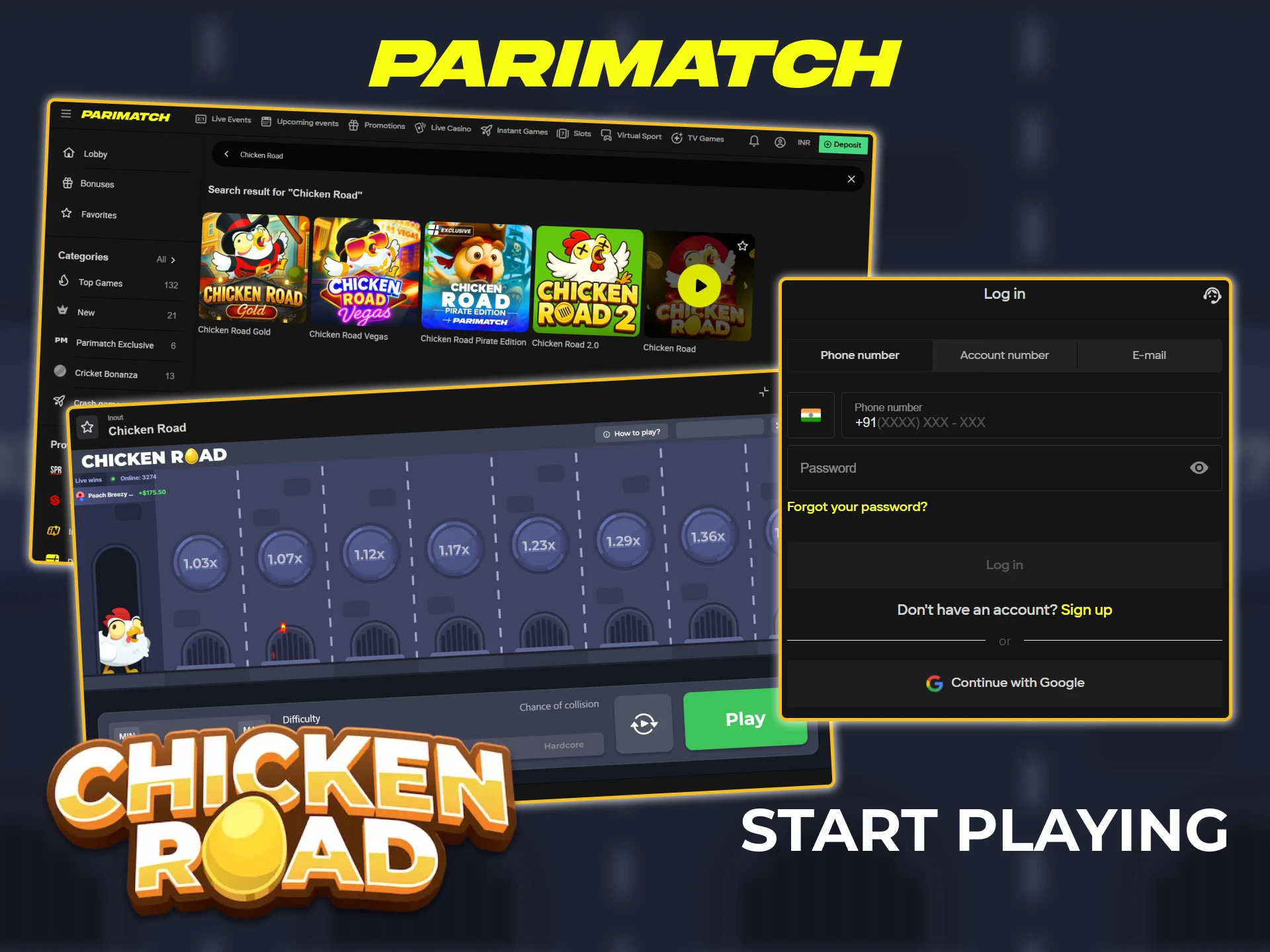 Search for Chicken Road at Parimatch and enjoy the game.