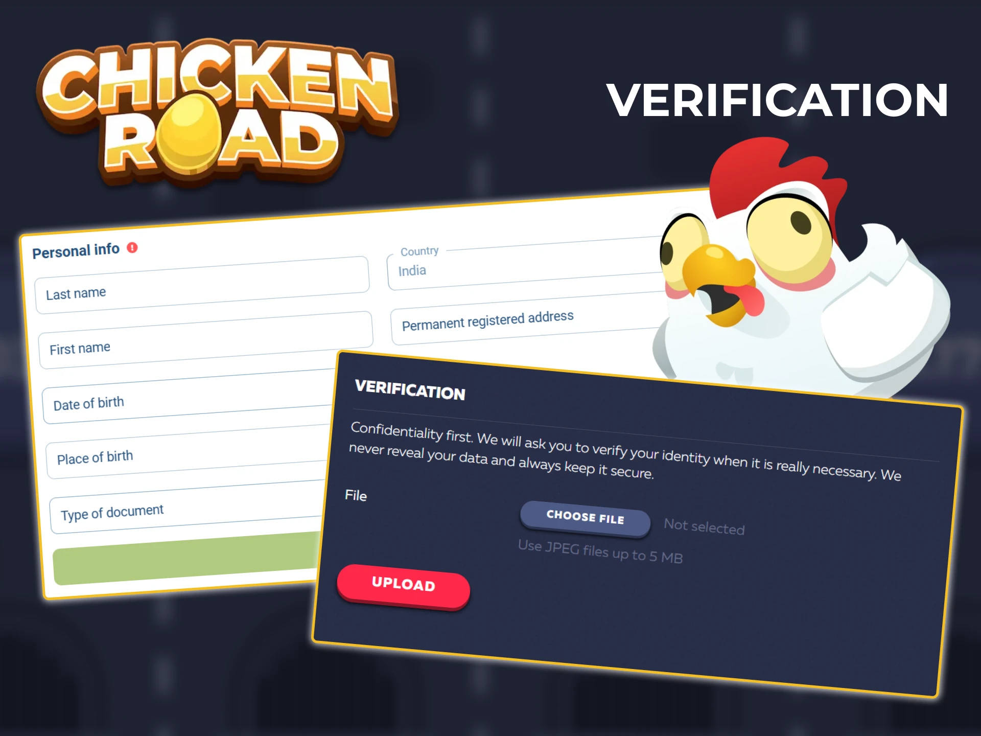 Verify your casino account before playing Chicken Road.