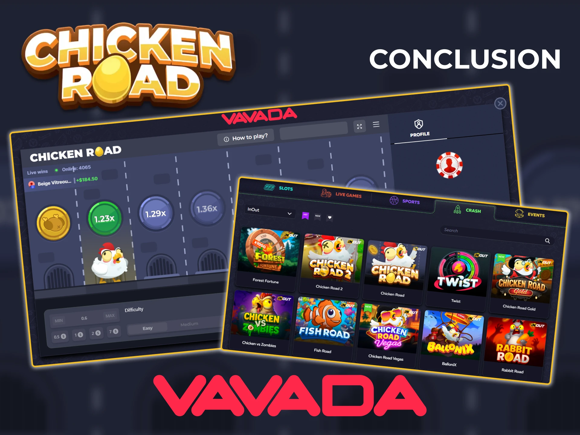 The official Vavada website is one of the best platforms for playing Chicken Road.