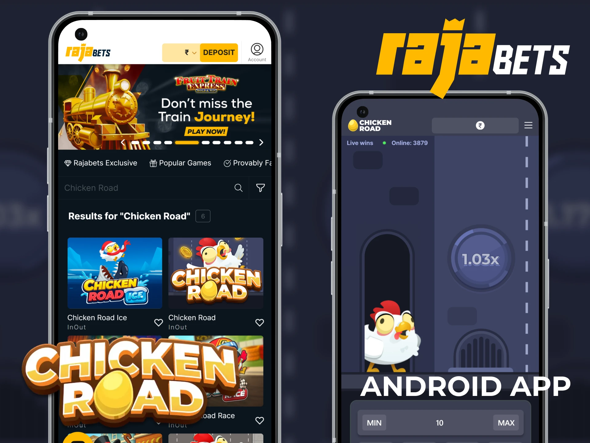 Download the Rajabets app for Android and enjoy Chicken Road.