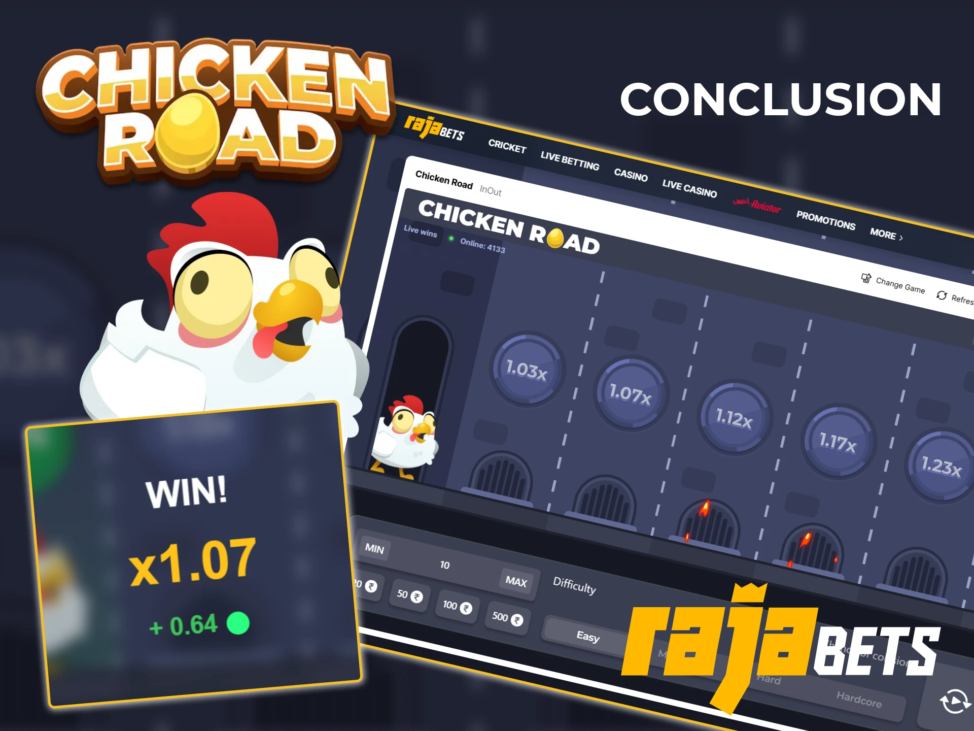 Choose Rajabets to play and win in Chicken Road.