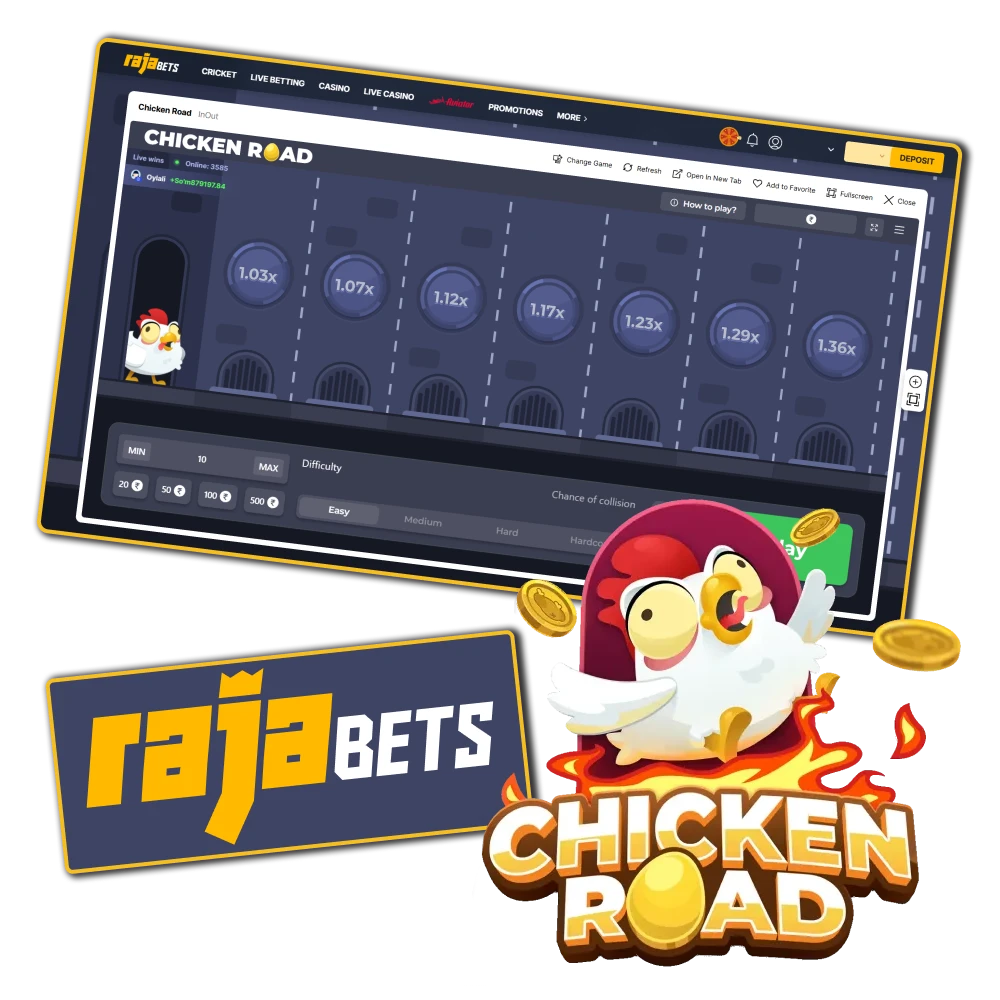 Have fun playing Chicken Road at Rajabets casino.