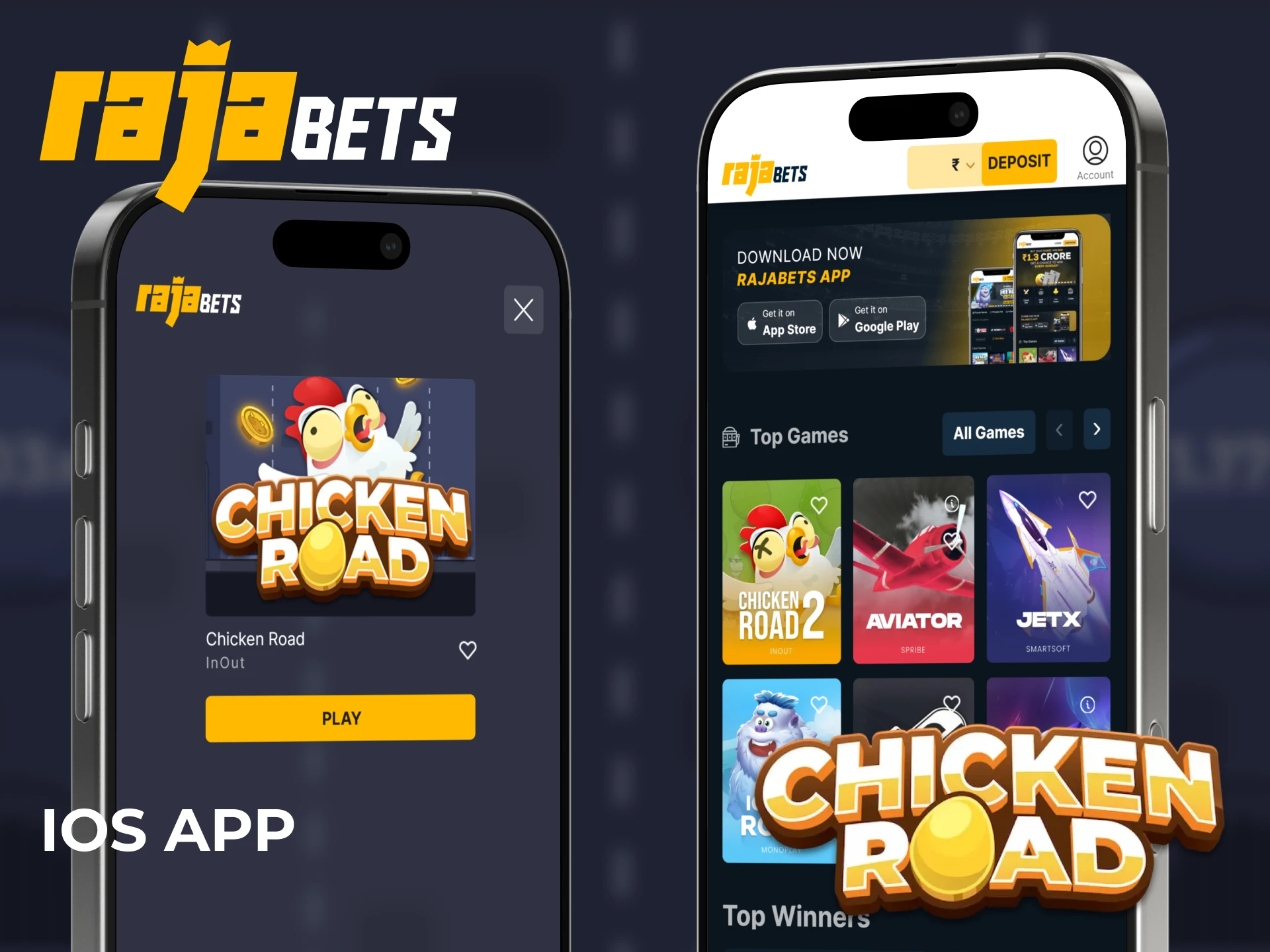 Use the Rajabets iOS app to play Chicken Road on your phone.