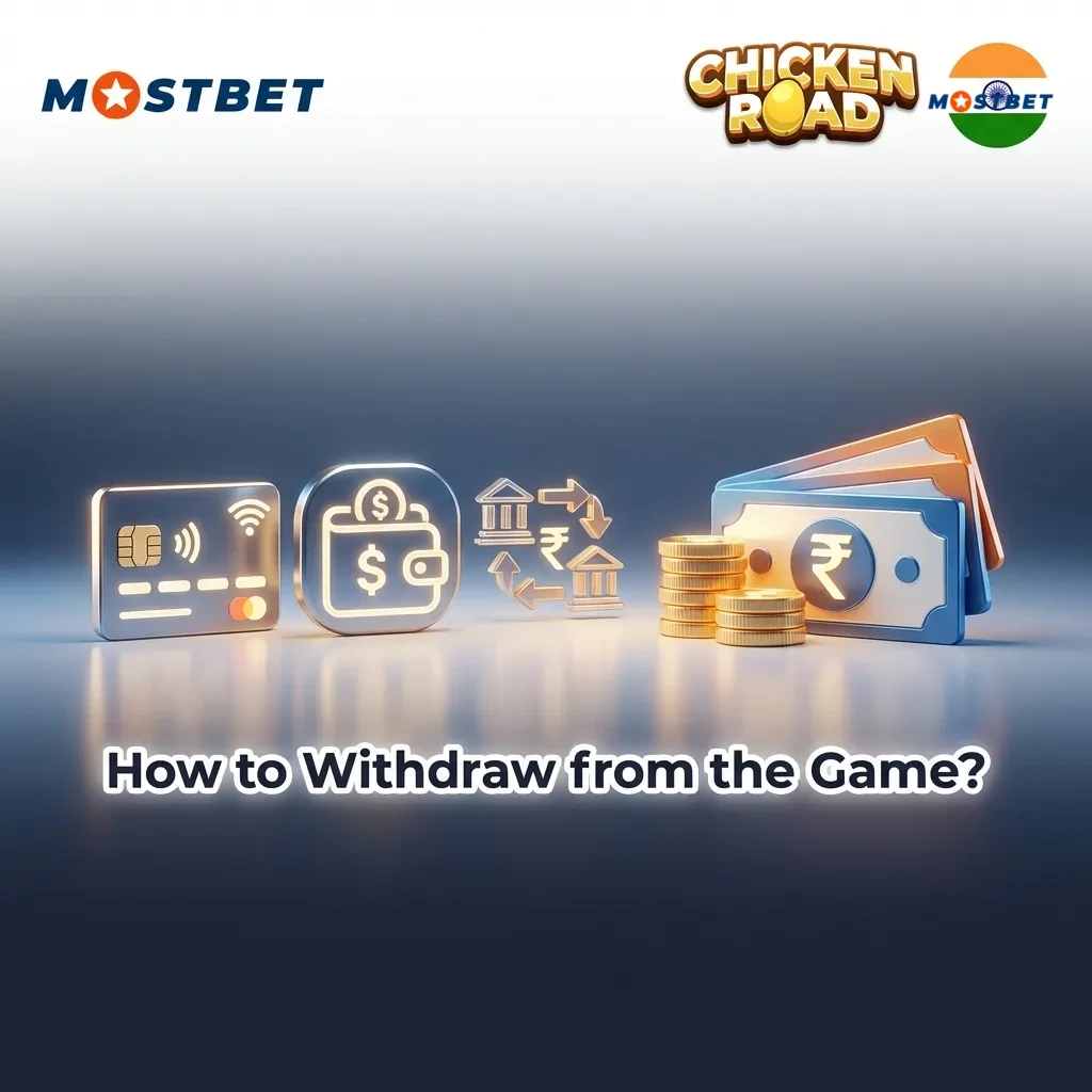 Step-by-step guide showing withdrawal process: verify account, navigate menu, select method, enter amount, submit request