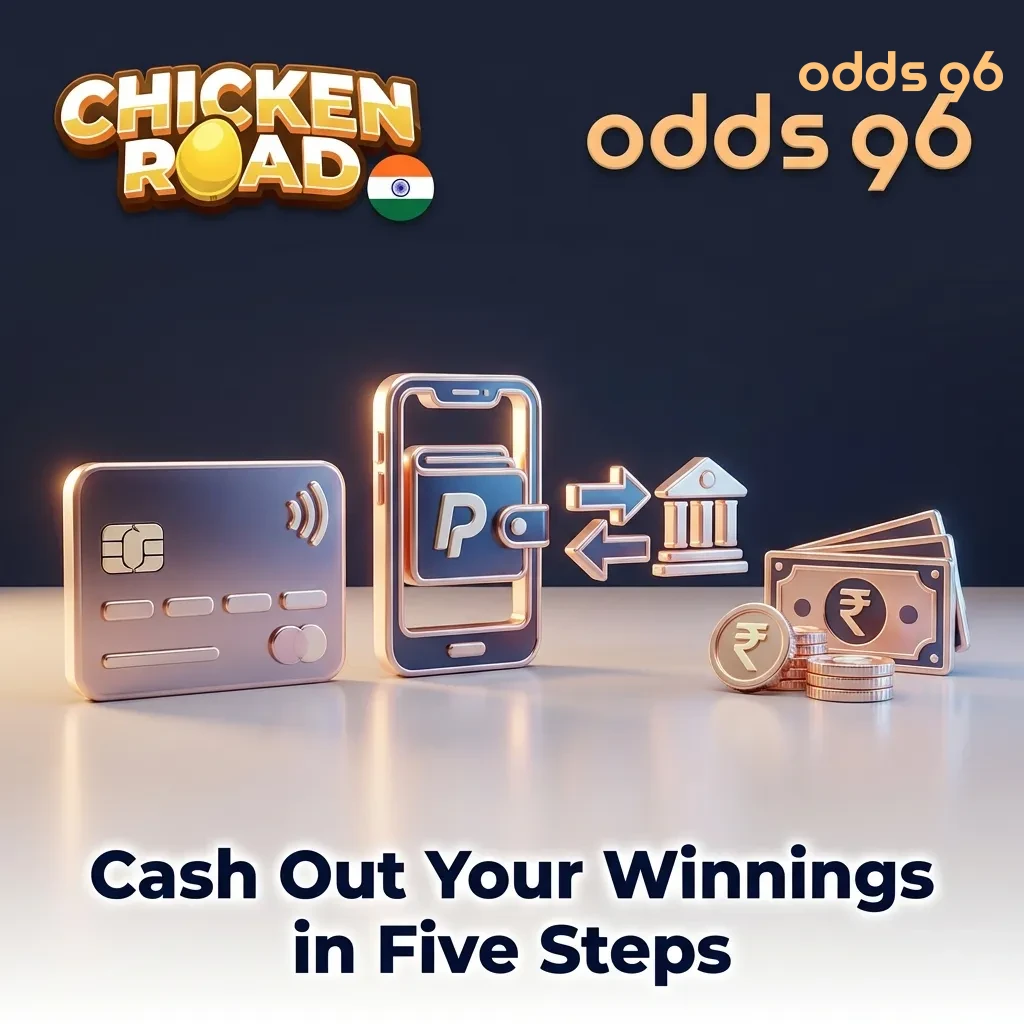 Step-by-step guide showing how to withdraw winnings: select method, enter amount, confirm request, and receive funds.