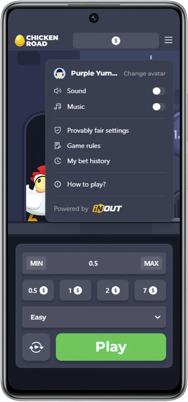 Read the rules and start playing Chicken Road in the app.